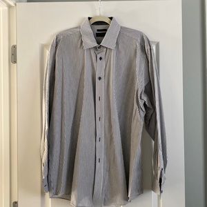 Size XL neck 17 jHaneBarnes white and black striped shirt